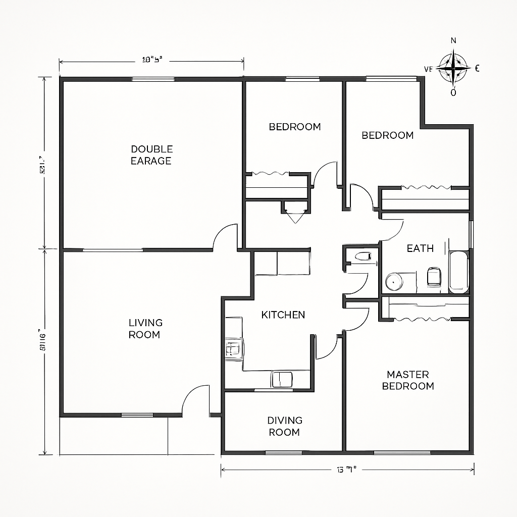Professional 2D architectural floor plan of a residential property